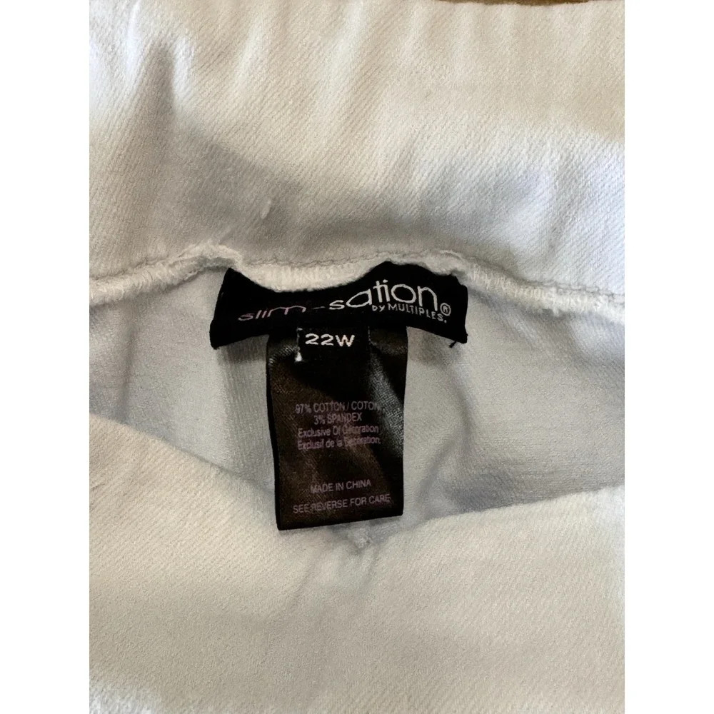 Slim station by‎ multiples eyelet trim embroidery Capri size 22W